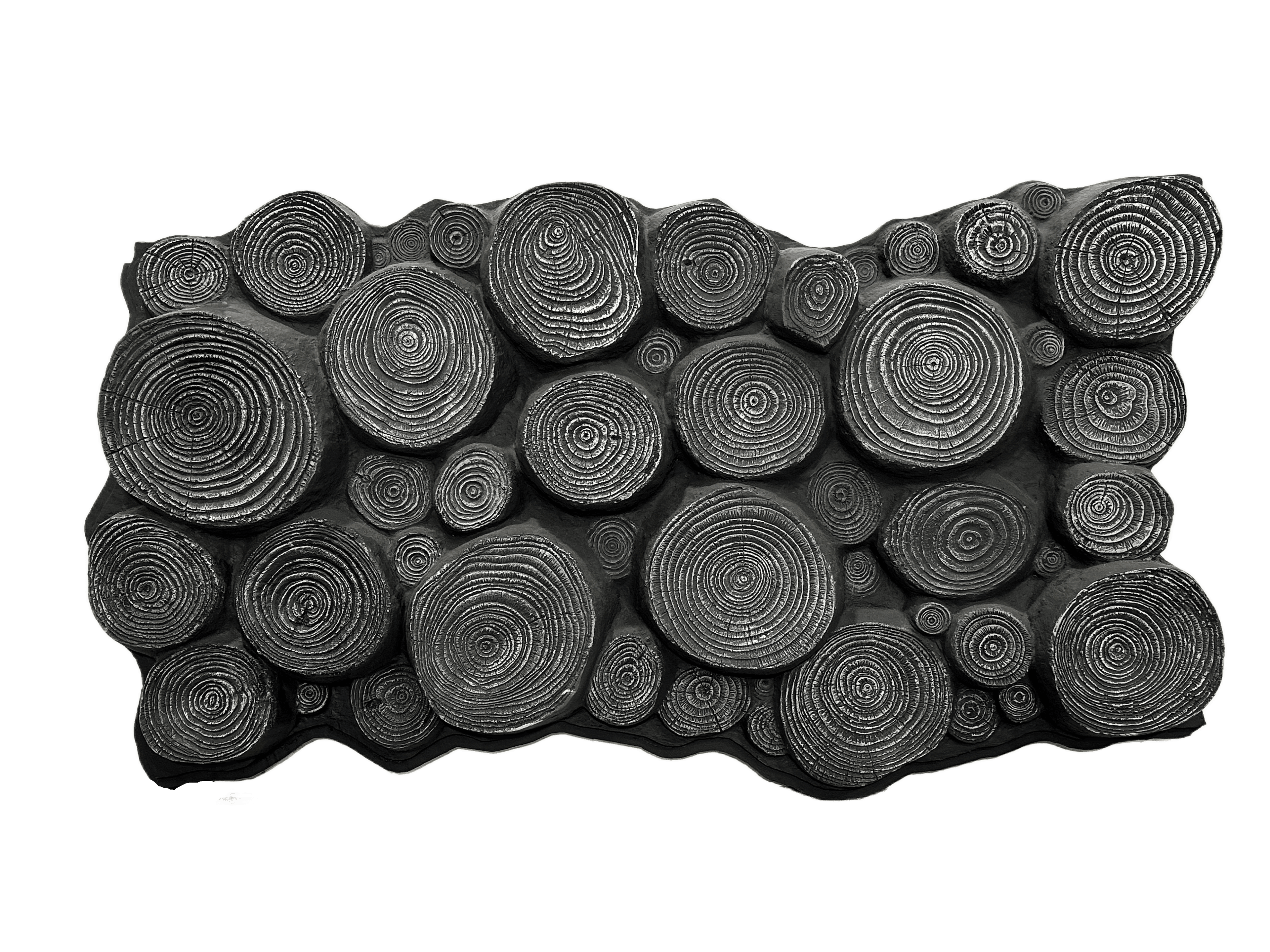 PU Round Log Panel Faux Wood Cross Section Wall Cladding 4